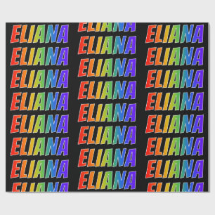 Papier Cadeau Rainbow Prénom "ELIANA"; Amusant et coloré