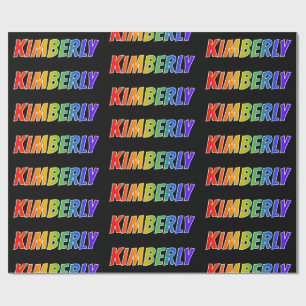 Papier Cadeau Rainbow Prénom "KIMBERLY"; Amusant et coloré