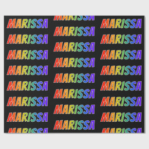 Papier Cadeau Rainbow prénom "MARISSA"; Amusant et coloré