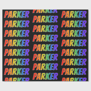 Papier Cadeau Rainbow Prénom "PARKER"; Amusant et coloré