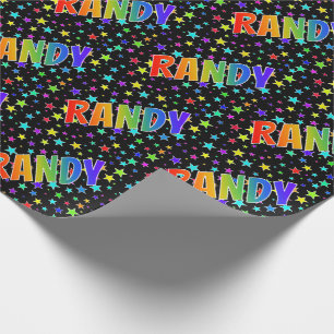 Papier Cadeau Rainbow Prénom "RANDY" + Stars
