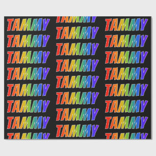 Papier Cadeau Rainbow Prénom "TAMMY"; Amusant et coloré