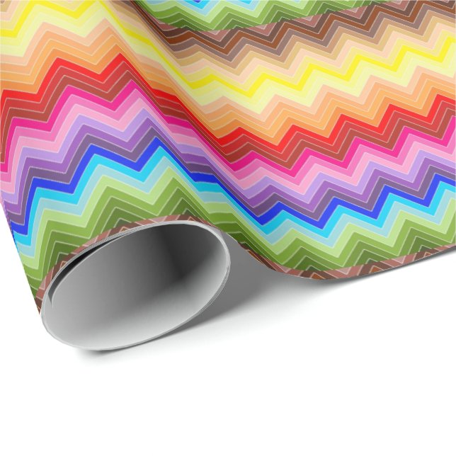 Papier Cadeau Rainbow Zig Zag (Coin rond)