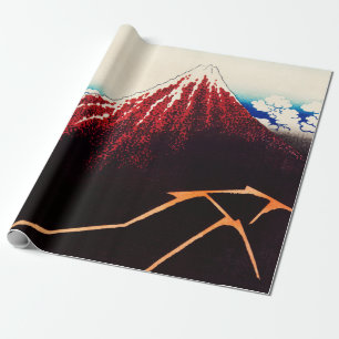 Papier Cadeau Rainstorm Sous le Sommet par Katsushika Hokusai