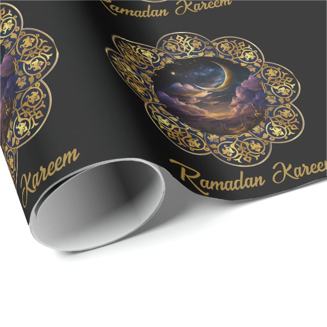PAPIER CADEAU RAMADAN KAREEM MUBARAK 2026 (Coin rond)