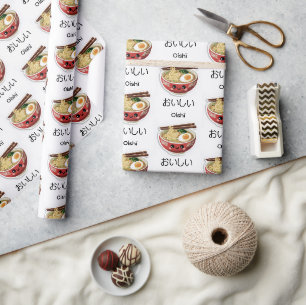 Papier Cadeau Ramen délicieux ; Bol de Ramen Kawaii
