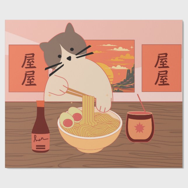 Papier Cadeau Ramen Slurp (Plat)
