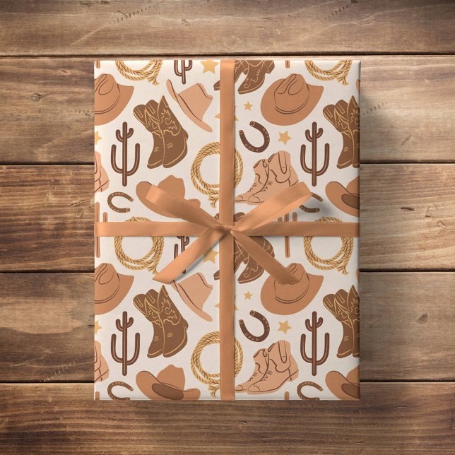 Papier Cadeau Ranch occidental neutre de rodéo de ferme du Sud (Créateur téléchargé)