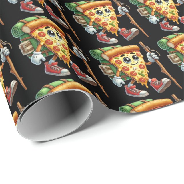 Papier Cadeau randonnée cool pizza carrelée (Coin rond)