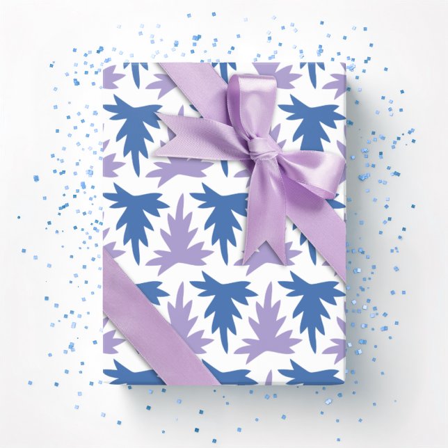Papier Cadeau Rangée d'acanthe en bleu et violet (Créateur téléchargé)
