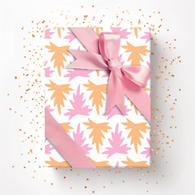 Papier Cadeau Rangée d'acanthe en rose et orange (Créateur téléchargé)