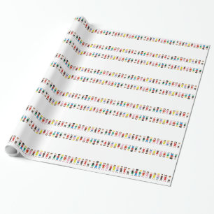 Papier Cadeau Rangée Enfants