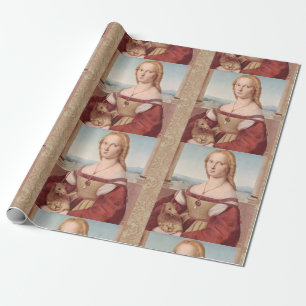 Papier Cadeau Raphael Dame et la Licorne Classique beaux-arts