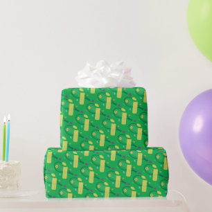 Papier Cadeau Raquette de tennis et balles d'anniversaire joyeux