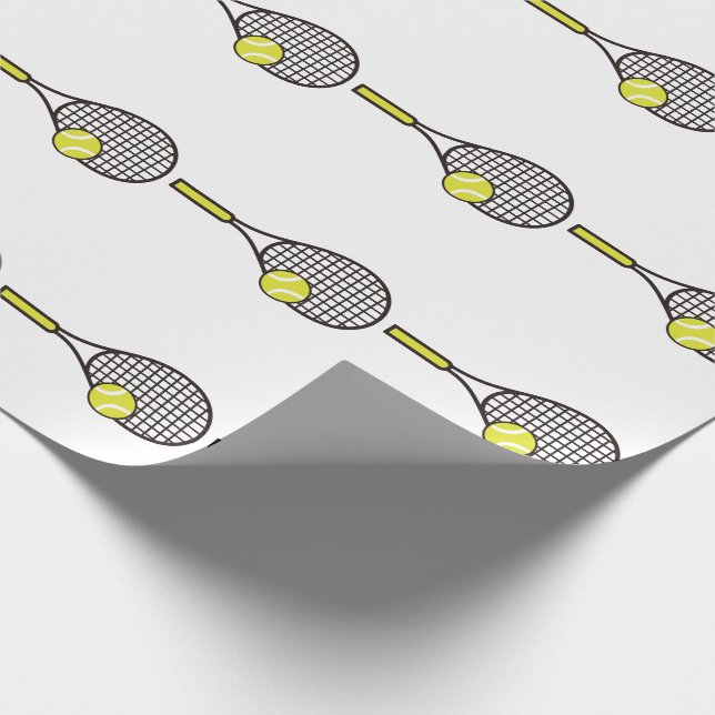 Papier Cadeau Raquette et balle de tennis (Coin)