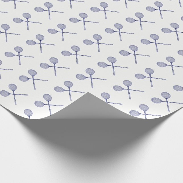 Papier Cadeau Raquettes de squash croisées bleues (Coin)