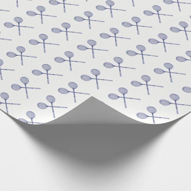 Papier Cadeau Raquettes de squash croisées bleues (Coin)