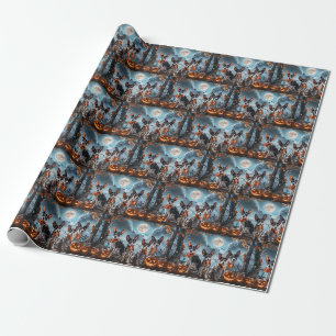 Papier Cadeau Rat Terrier Halloween Épouvantable