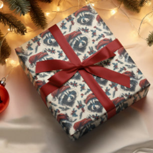 Papier Cadeau Raton de Noël Vintage 