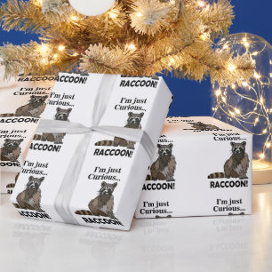 Papier Cadeau Raton laveur curieux drôle