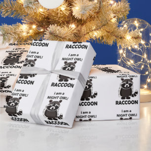 Papier Cadeau Raton laveur Je suis un oiseau de nuit Raton laveu