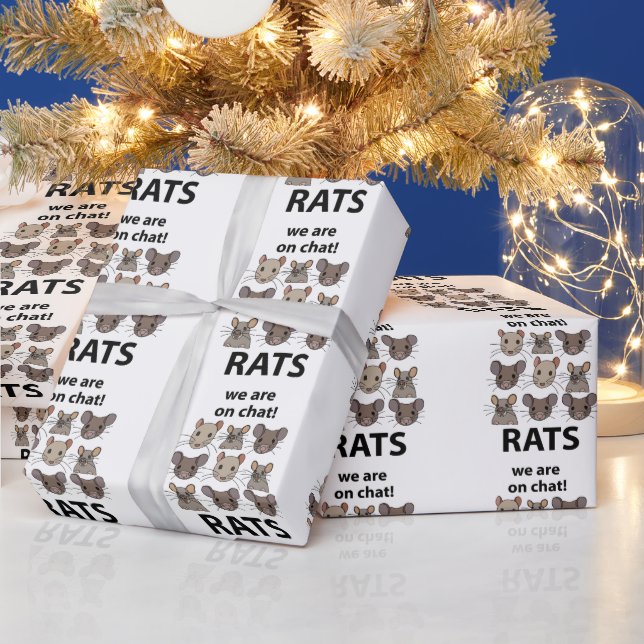 Papier Cadeau Rats Animal Nous Sommes Sur Conversation Rats Drôl (Vacances)