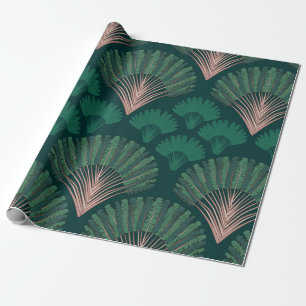 Papier Cadeau Ravenala madagascariensis seamless pattern. Vintag