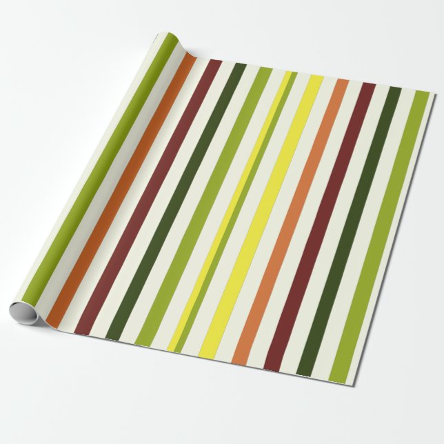 Papier cadeau rayé de couleur (Déroulé)