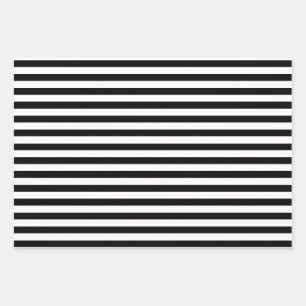 Papier cadeau rayé noir et blanc