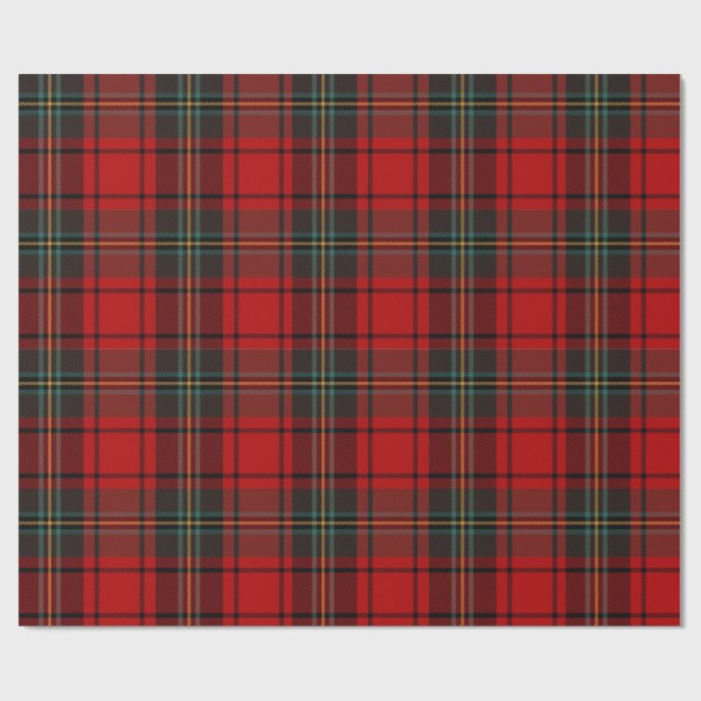 Papier Cadeau Rayé Rouge et Noir Cabane Cosy (Plat)