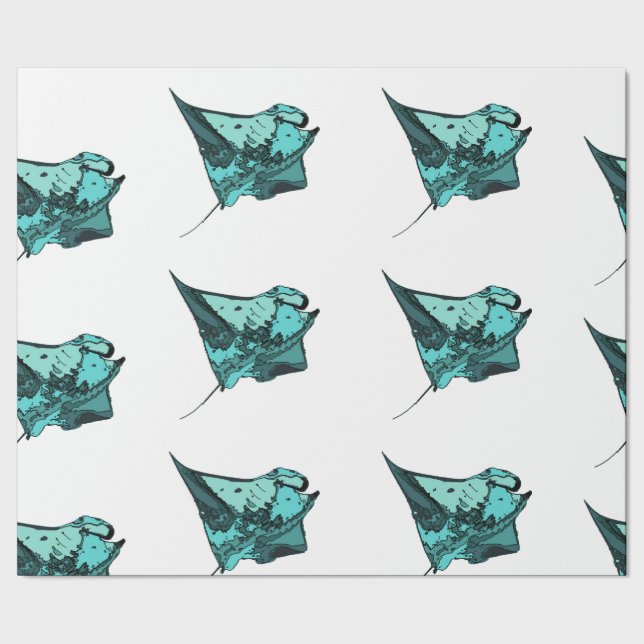 Papier Cadeau Rayon de Manta, (birostris de Manta) (Couture)