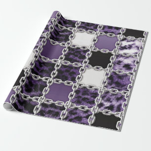 Papier Cadeau Rayon ultraviolet transparent léopard et chaîne ar