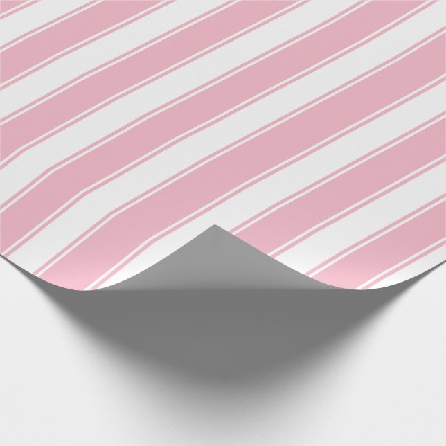 Papier Cadeau Rayure blanche classique de cru de rayure (Coin)