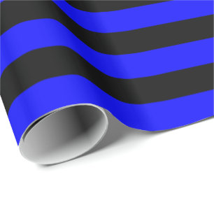 Papier Cadeau Rayure bleue et noire