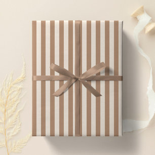 Papier Cadeau Rayure bohème rayée Tons neutres minimalistes Terr