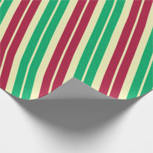 Papier Cadeau Rayure Bonbon de Noël
