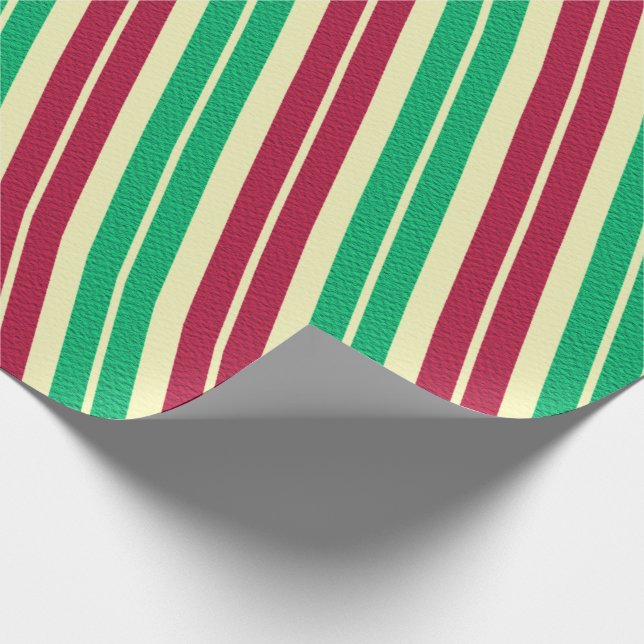 Papier Cadeau Rayure Bonbon de Noël  (Coin)
