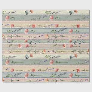 Papier Cadeau Rayure florale vintage