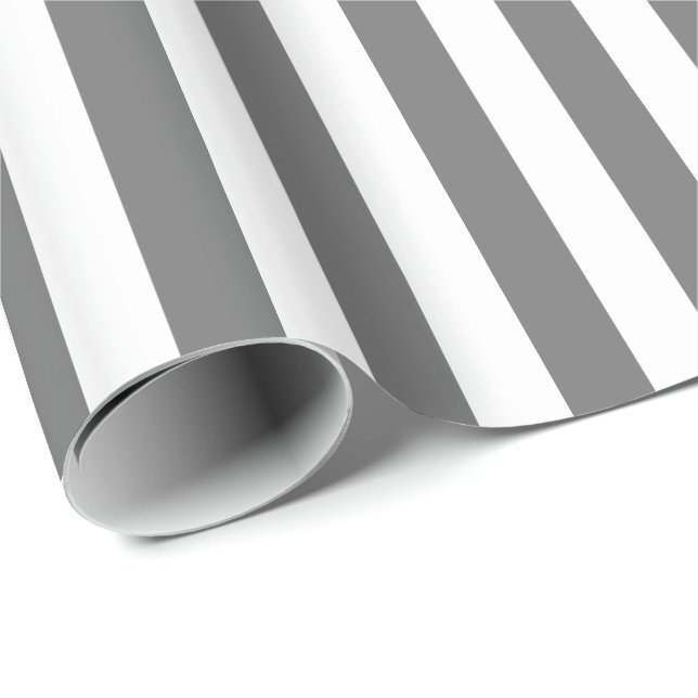 Papier Cadeau Rayure grise et blanche (Coin rond)