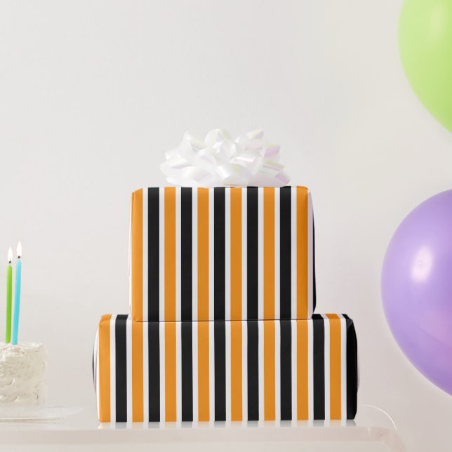 Papier Cadeau Rayure Halloween 9  (Cadeaux de fête)