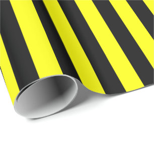 Papier Cadeau Rayure jaune et noire
