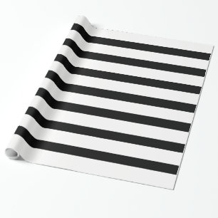 Papier Cadeau Rayure noire et blanche ou noire et