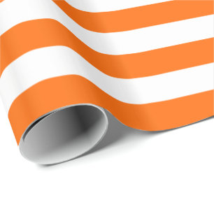 Papier Cadeau Rayure orange et blanc