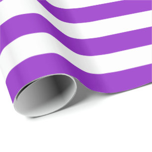 Papier Cadeau Rayure violette et blanche