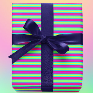 Papier Cadeau Rayures arc-en-ciel