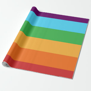 Papier Cadeau Rayures Arc-en-Ciel Fête Anniversaire Bonbons Amus