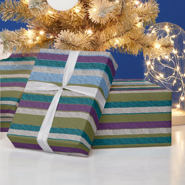 Papier Cadeau Rayures avec motif  (Vacances)