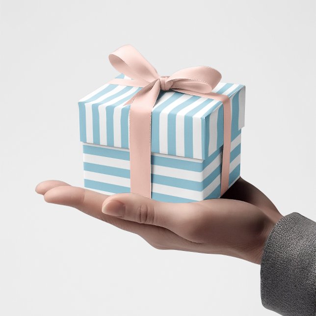 Papier Cadeau Rayures Bleu Clair (Light Blue Stripes Wrapping Paper)