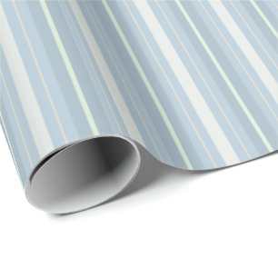 Papier Cadeau Rayures Bleu-Grises