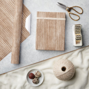 Papier Cadeau Rayures Brun Tan Anniversaire